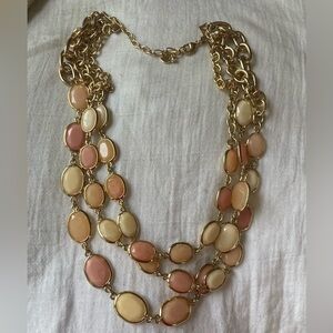 Talbots‎ Multi Layered Cream and Peach Necklace
